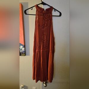 BROWN Sleeveless/Halter Romper (Shorts)